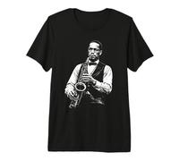 Brother Malcolm Saxophone Black History Jazz T-Shirt Haut de Gamme
