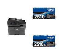 Brother MFC-L2800DW | Imprimante Multifonction 4 en 1 (Impression/Scan/Copie/Fax) Laser Monochrome TN2510 - Cartouche de Toner Originale - Noir and TN2510XL