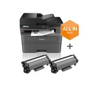 Brother MFC-L2827DWXL - Imprimante Multifonction Laser 4-en-1 Monochrome A4. Bénéficiez de 2 Mois gratuits au Forfait EcoPro