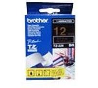 Brother - Noir, doré(e) - Rouleau (1,2 cm x 8 m) ruban laminé - pour P-Touch PT-1010, 1080, 1090, 1230, 1290, 18, 2100, 2110, 2430, 3600, 7100, 9800, PT-GL-200 G
