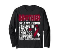 Brother of a Warrior Head and Neck Throat Cancer Awareness Manche Longue