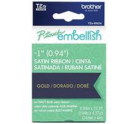 Brother P-touch Embellish Gold Print sur ruban satin bleu marine TZE-RN54 - ~1 pouce de large x 4 m de long