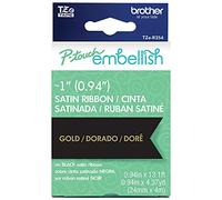 Brother P-touch Embellish Gold Print sur ruban satin noir TZE-R354 - ~1 po de large x 13,1' de long (24mm x 4m)