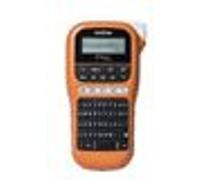 Brother P-Touch PT-E110VP - Étiqueteuse - Noir et blanc - transfert thermique - Rouleau (1,2 cm) - 180 dpi - jusqu'à 20 mm/sec - outil de coupe - impression par 2 lignes - noir, orange G