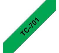 Brother Ruban d'étiquettes TC-701 – 12 mm, noir sur vert – 1 rouleau