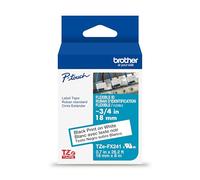 Brother P-Touch TZe-FX241, ruban laminé flexible noir sur blanc ~ 3/4" (1,8 cm) - 8 m (TZEFX241)