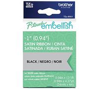 Brother P-touch TZE-R951 Ruban de satin argenté avec impression noire 24 mm x 4 m