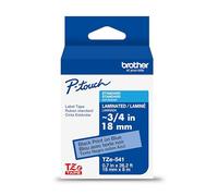 Brother P-Touch TZe - Ruban adhésif noir imprimé sur étiquette bleue (TZe541), laminé, 18 mm x 8 m, pour certaines étiqueteuses P-Touch, durable, résistant à l'eau, utilisation en intérieur/extérieur