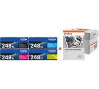 Brother + Prindo Universal Papier 2500 Blatt Value Pack Noir(e) / Cyan / Magenta / Jaune / Blanc Original TN-248XL MCVP