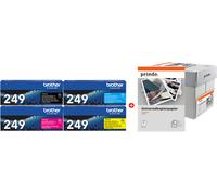 Brother + Prindo Universal Papier 2500 Blatt Value Pack Noir(e) / Cyan / Magenta / Jaune / Blanc Original TN-249 MCVP