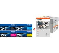 Brother + Prindo Universal Papier 2500 Blatt Value Pack Noir(e) / Cyan / Magenta / Jaune Original TN-247 MCVP 01