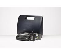 Brother PT-D210VP Etiqueteuse bureautique compacte + valise de transport, large choix de symboles, livrée avec 1 ruban TZe Noir/blanc 12mm