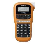 Brother PTE110G1 Dispositif d'étiquetage PTE110 IMPRIME des Étiquettes d'une longueur de 3, 5-12mm Clavier QWERTZ, Orange
