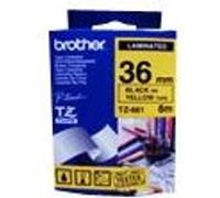 Brother TZ-661 Ruban Noir sur jaune Original TZe-661