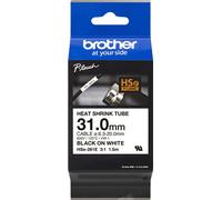 Brother Ruban d'étiquetage HSE261E pour gaine thermorétractable Noir sur blanc 31 mm x 1,5 m