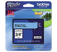 Brother Ruban Étiqueteuse TZe-541 Noir sur Bleu 18mm x 8m Laminé Résistant UV/Eau/Huile/Produits Chimiques Compatible P-touch
