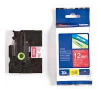 BROTHER Ruban pour PTOUCH laminé Blanc/Rouge brillant 12mmx8m TZE435