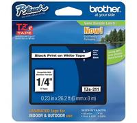 BROTHER Ruban pour PTouch laminé Noir/Blanc 6 mm x 8 m - TZe 211