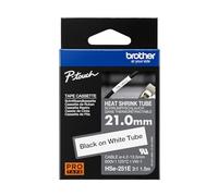 Brother Ruban thermo-rétractable Original HSe-251E Noir sur Blanc 21 mm 1,5 m