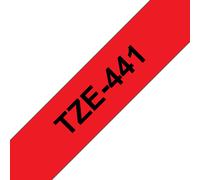 Brother Ruban TZe-441 pour étiqueteuse - 18 mm x 8 m - Noir sur Rouge