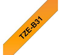 Brother Ruban TZe-B31 pour étiqueteuse - 12 mm x 8 m - Noir sur Orange