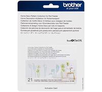 Brother ScanNCut DX CADXRFDP02 Collection de motifs Home Deco pour mangeoire à rouleaux, comprend 21 motifs avec plantes tropicales, fleurs, cadres et plus encore, réalisez des décalcomanies murales