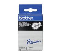 Ruban d'étiquetage Brother TC TC-201 Couleur de ruban: blanc Couleur de police:noir 12 mm 7.7 m