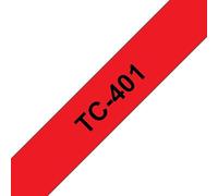 Brother TC-401 ruban d'étiquette Noir sur rouge