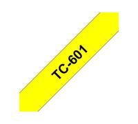 Brother TC-601 Ruban d'étiquette 12mm Noir sur Jaune Laminé 7.7m, Compatible P-touch, Type TC, Pays d'origine Japon