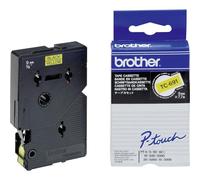 Brother TC-691 | cassette à ruban originale pour étiqueteuse | Noir sur Jaune | 9 mm