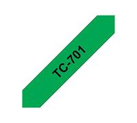 Brother Cassette à ruban originale TC-701 pour étiqueteuse – Noir sur vert 12 mm