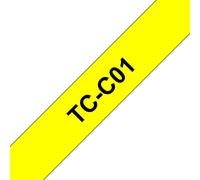 Brother Ruban laminé P-Touch TCC01 – 12 mm x 6,7 m – noir sur jaune fluorescent – Original