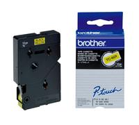 Brother TC-601 - (12 mm) - Noir sur jaune - Ruban