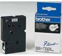 Brother TC201 Cartouche de ruban - laminé, 12 mm x 7,7 m, noir sur blanc