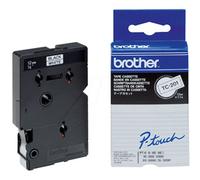 Ruban d'étiquetage Brother TC TC-201 Couleur de ruban: blanc Couleur de police:noir 12 mm 7.7 m