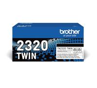 Brother TN-2320 Twin, Cartouche de Toner Original, Noir, Pack de 2 Lot de 2 Tone