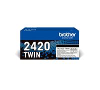Brother TN-2420TWIN : Pack de 2 Cartouches Toner Noir Original, Haut Rendement (3000 pages par cartouche), Compatibilité DCP-L2530DW et Séries MFC/HL