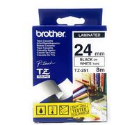 BROTHER TZ-251 Ruban Noir Sur Blanc (24mmx8m) Pour P-TOUCH 550