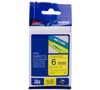 Brother TZe-611 - (6 mm) - Noir sur jaune - Ruban