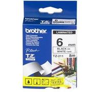 TZ211 - Noir sur blanc - Rouleau (0,6 cm x 8 m) 1 unités bande imprimante - pour P-Touch PT-1080, 1090, 1230, 1290, 18, 2030, 2430, 2730, 3600, 7100,