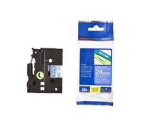 Ruban laminé Brother TZe 555 - blanc sur bleu - 2,4 cm x 8 m