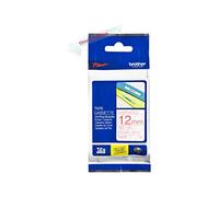 Brother Ruban TZe-132 – 12 mm – Rouge sur transparent