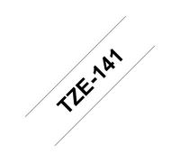 Brother TZe-141 Ruban d'étiquettes 1.8cm Noir sur Transparent Laminé, Technologie Thermique Directe, Longueur 8m, Compatibilité Brother