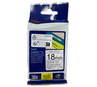 Brother TZE-141 Ruban Noir Sur Transparent Pour P-Touch 300/500/1000 (18mmX8mt)