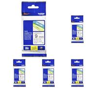 Brother TZe-221 | Ruban original Laminé | Noir sur fond Blanc | 8M | 9 mm (Lot de 5)