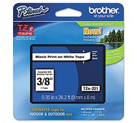 Brother Ruban d'étiquetage TZe-221 - 9 mm Noir sur Blanc laminé 8 m pour P-Touch