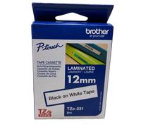 Brother TZE-231 Ruban Noir Sur Blanc P-touch 300/500/1000 12mm x 8m (1 U)