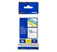 Brother TZE-243 Ruban Laminé largeur 18mm Bleu sur Blanc 8m