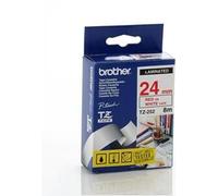 BROTHER Ruban pour PTOUCH laminé Rouge/Blanc 24mmx8m TZE252
