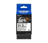 Brother Ruban d'étiquetage HSE261E pour gaine thermorétractable Noir sur blanc 31 mm x 1,5 m